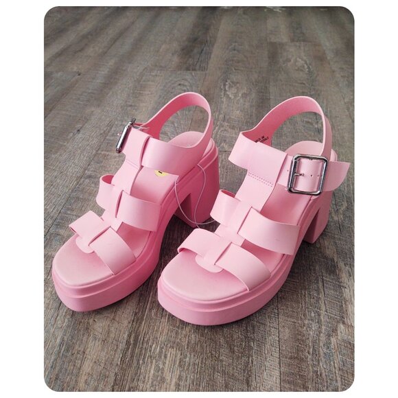 Madden Girl Shoes - NWT Madden Girl Pink Heeled Pumps Sandals Shoes sz 9